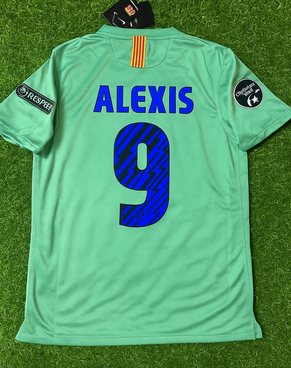 2011/12 Alexis Sanchez 9 - Barcelona Blue Red Home Retro Football Jersey – Back View