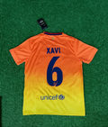 2012 Xavi 6 Barcelona 2013 Orange Retro Football Jersey – Back View