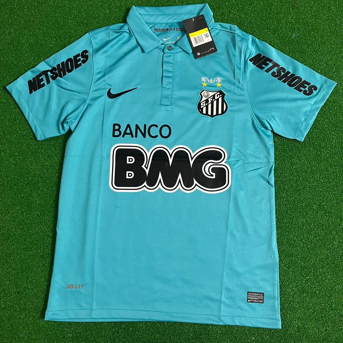 Neymar JR Santos FC 2011 2012 Retro Blue Green Turquoise Kids Kit Jersey KinderTrikot – 4