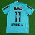 Neymar JR Santos FC 2011 2012 Retro Blue Green Turquoise Jersey – Back View