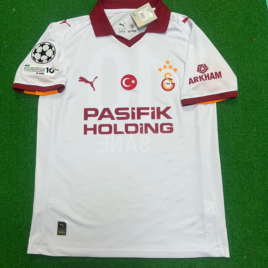 2026 Leroy Sane #10 Galatasaray White 5 Stars Kit Football Jersey Forma – Front View