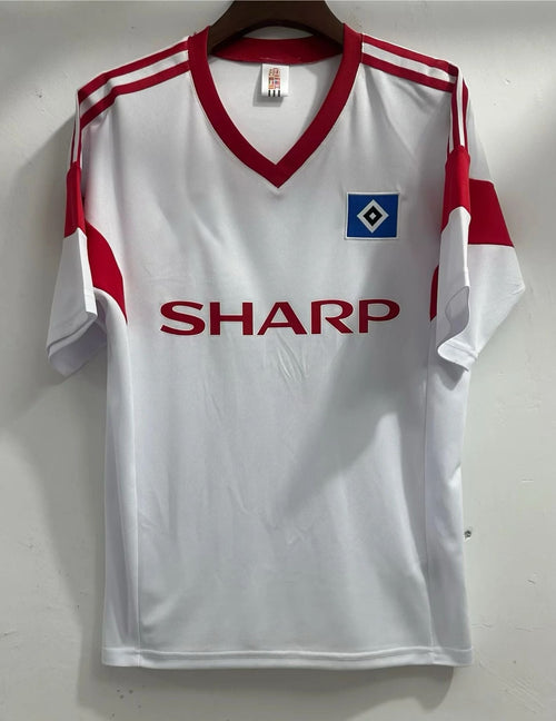 1988 HSV Weißes Home Football Jersey Hamburger Retro Home Jersey – Back View