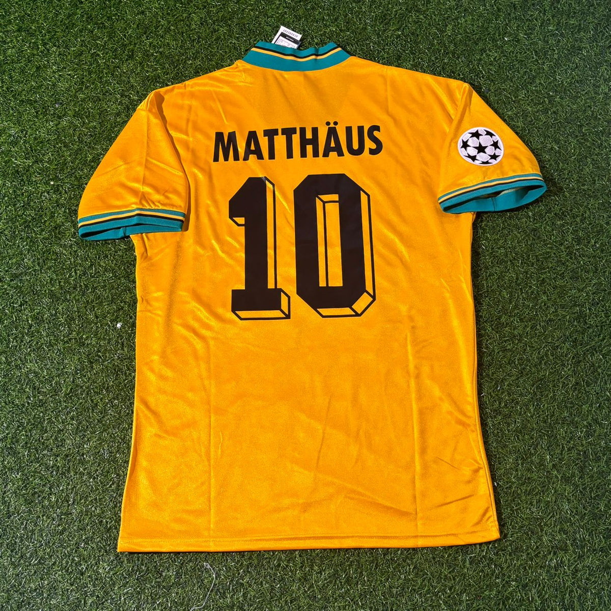 Bayern Munich Yellow Retro Football Jersey – Lothar Matthäus – Back View