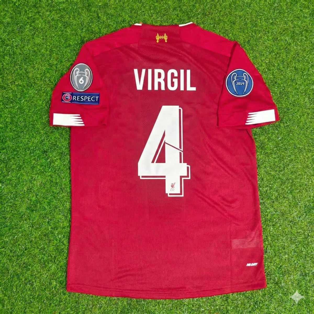 Liverpool 2019 20 Retro Kit Jersey – Virgil van Dijk – Back View