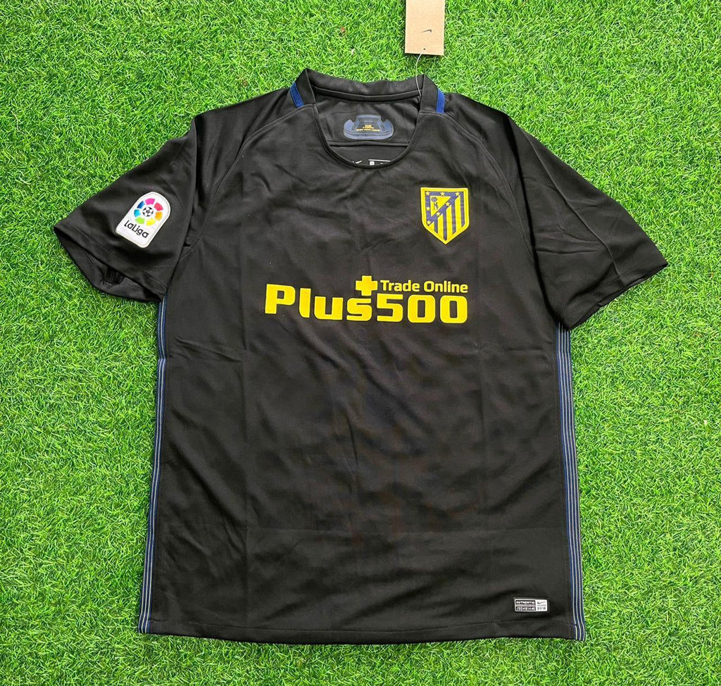2016/17 Atletico Madrid Black Away Retro Football Jersey – Back View