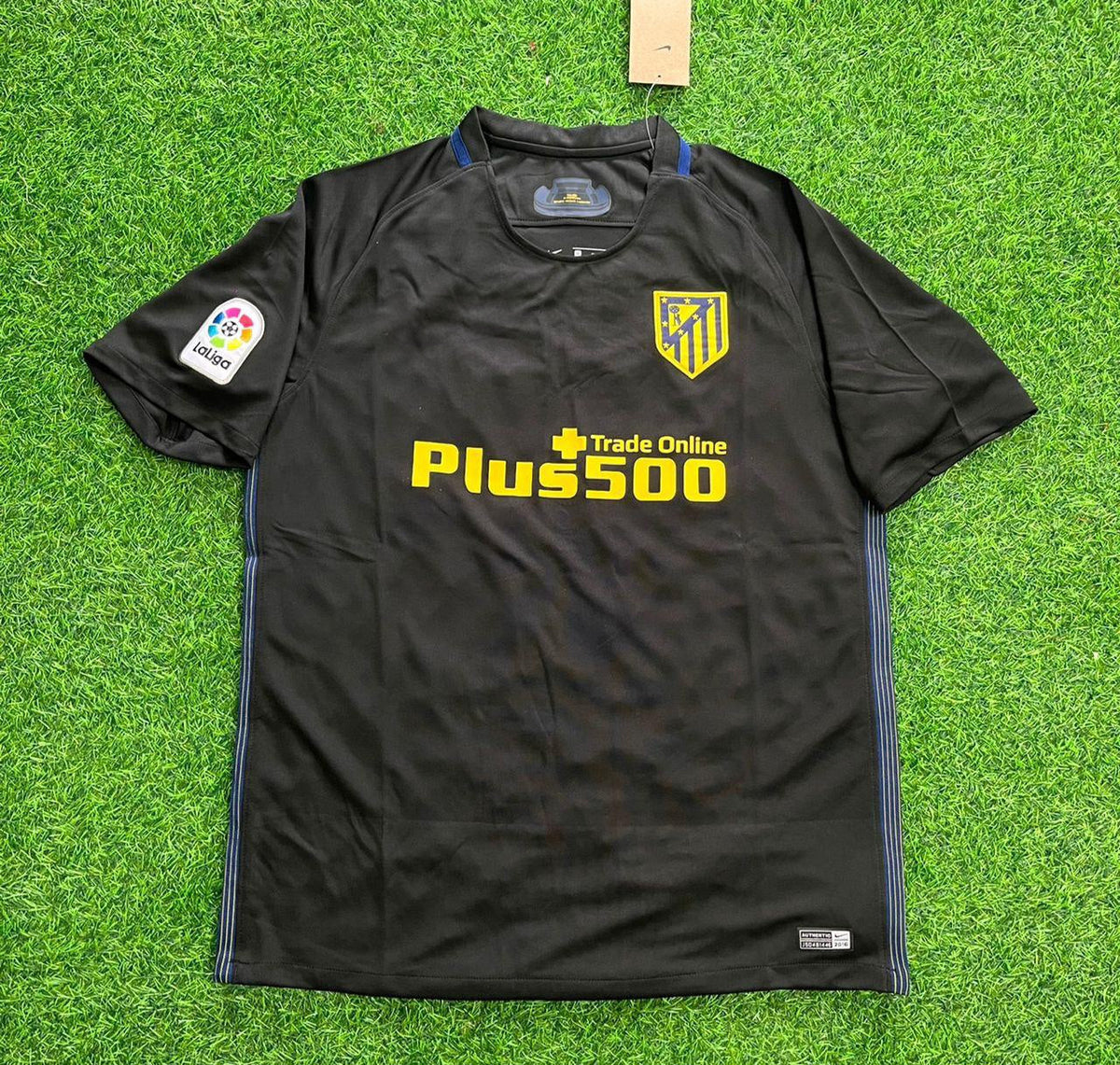 2016/17 Atletico Madrid Black Away Retro Football Jersey – Back View