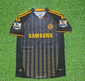 Chelsea 2010 2011 Away Retro Black Orange Football Jersey – Back View