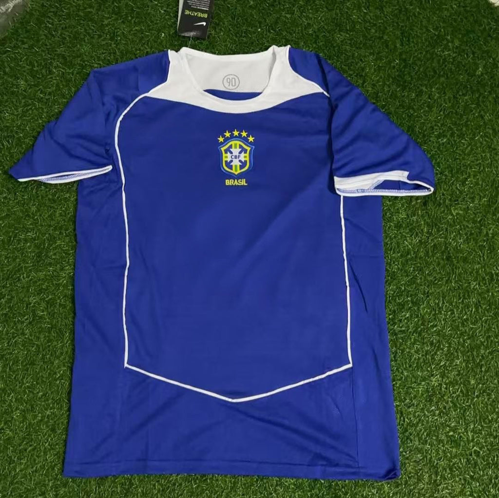 2004 Brazil Blue Retro Football Jersey Collection – Back View