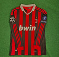 2009 AC Milan 2011 Retro Long Sleeve Football Jersey – Back View
