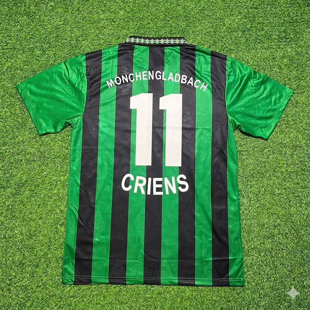Hans Jörg Criens #11 Borussia Mönchengladbach Retro Football Jersey – Back View