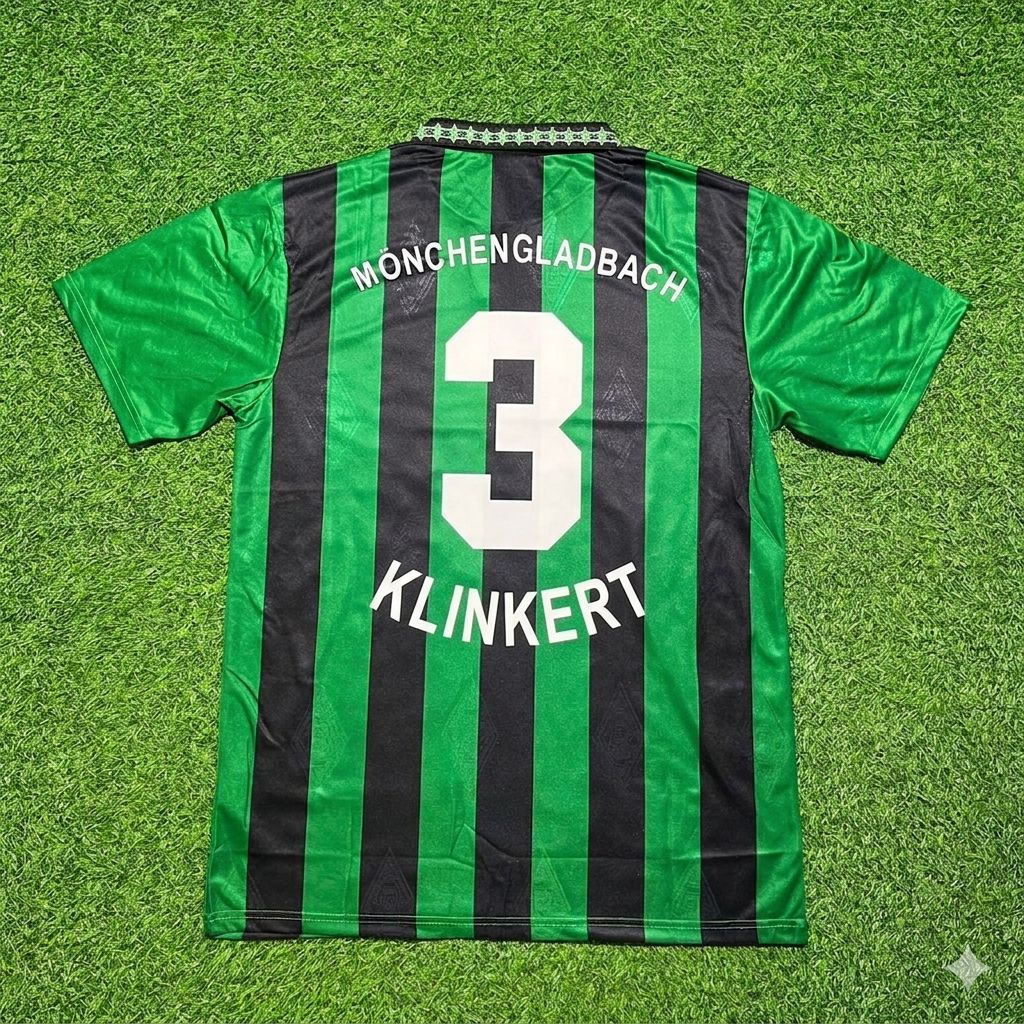 1995 Michael Klinkert #3 Borussia Mönchengladbach 1996 Retro Football Jersey – Back View