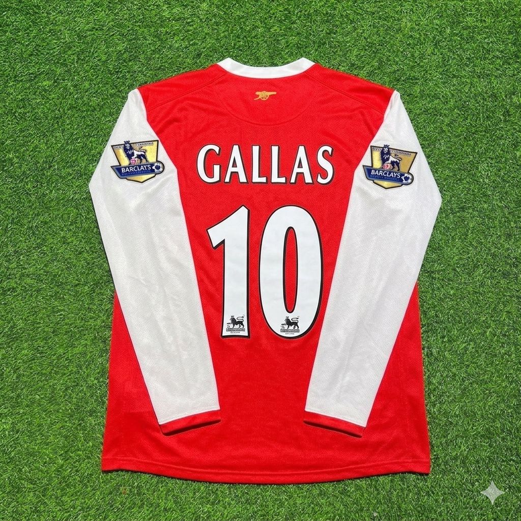 Arsenal 2006 2007 Home Long Sleeve Retro Jersey – William Gallas #10 – Back View