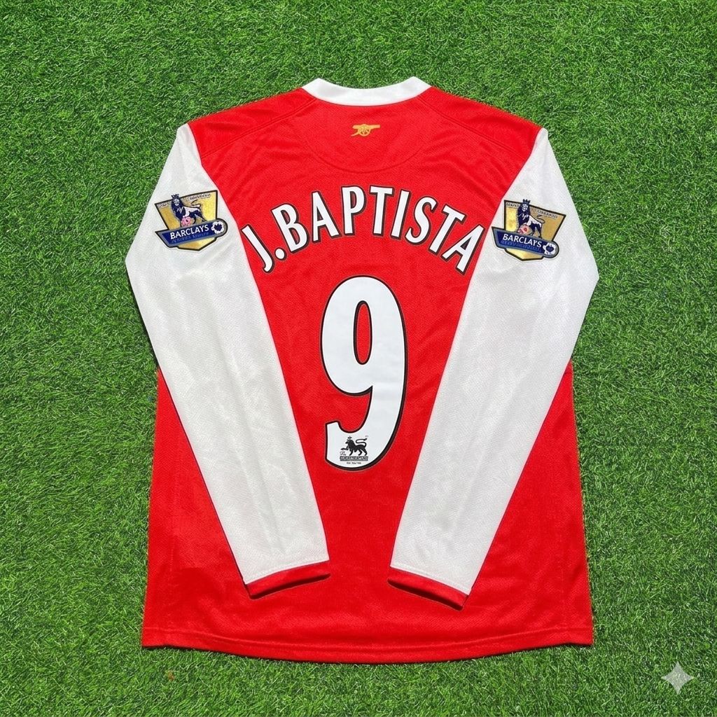 Arsenal 2006 2007 Home Long Sleeve Retro Jersey – Julio Baptista #9 – Back View