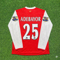 2006 Emmanuel Adebayor #25 Arsenal 2007 Home Long Sleeve Retro Football Jersey – Back View