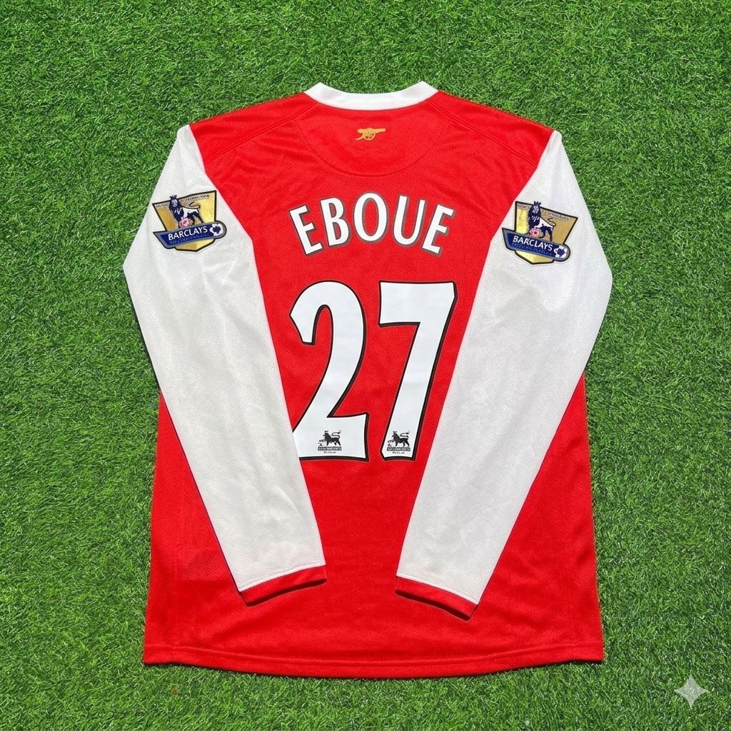 Arsenal 2006 2007 Home Long Sleeve Retro Jersey – Emmanuel Eboue #27 – Back View
