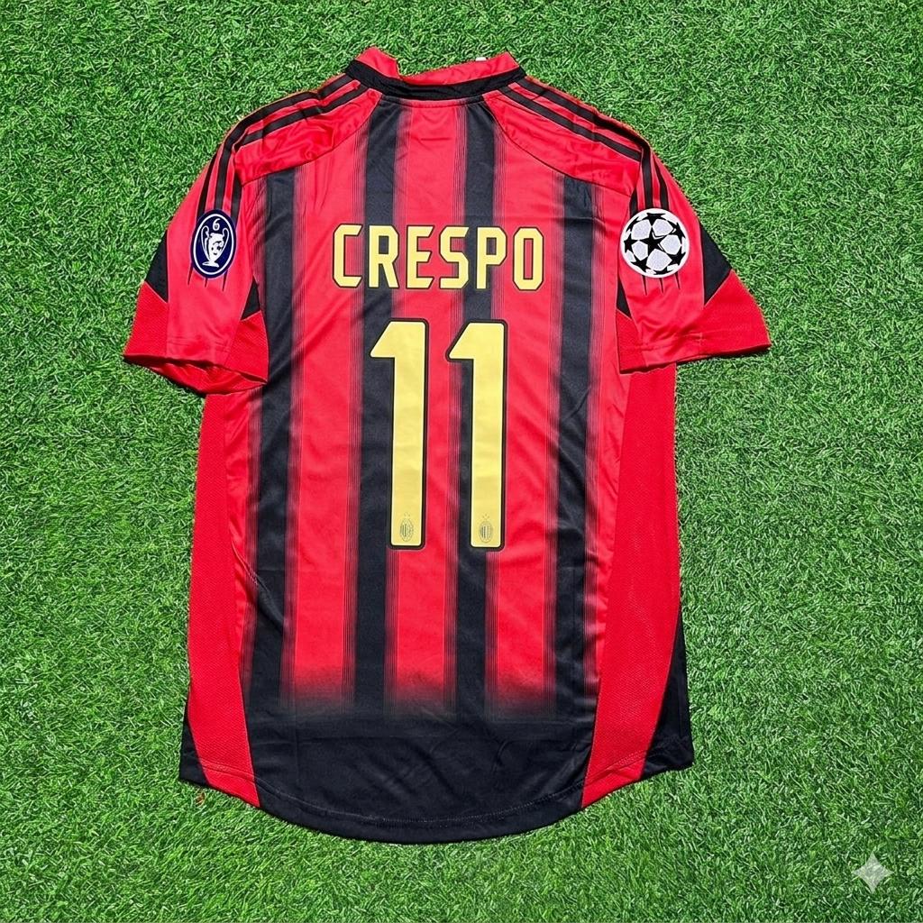 AC Milan 2004 2005 Home Retro Football Jersey – Hernan Crespo #11 – Back View