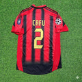 AC Milan 2004 2005 Home Retro Football Jersey – Cafu #2 – Back View