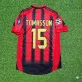 2004 Jon Dahl Tomasson #15 AC Milan 2005 Home Retro Football Jersey – Back View