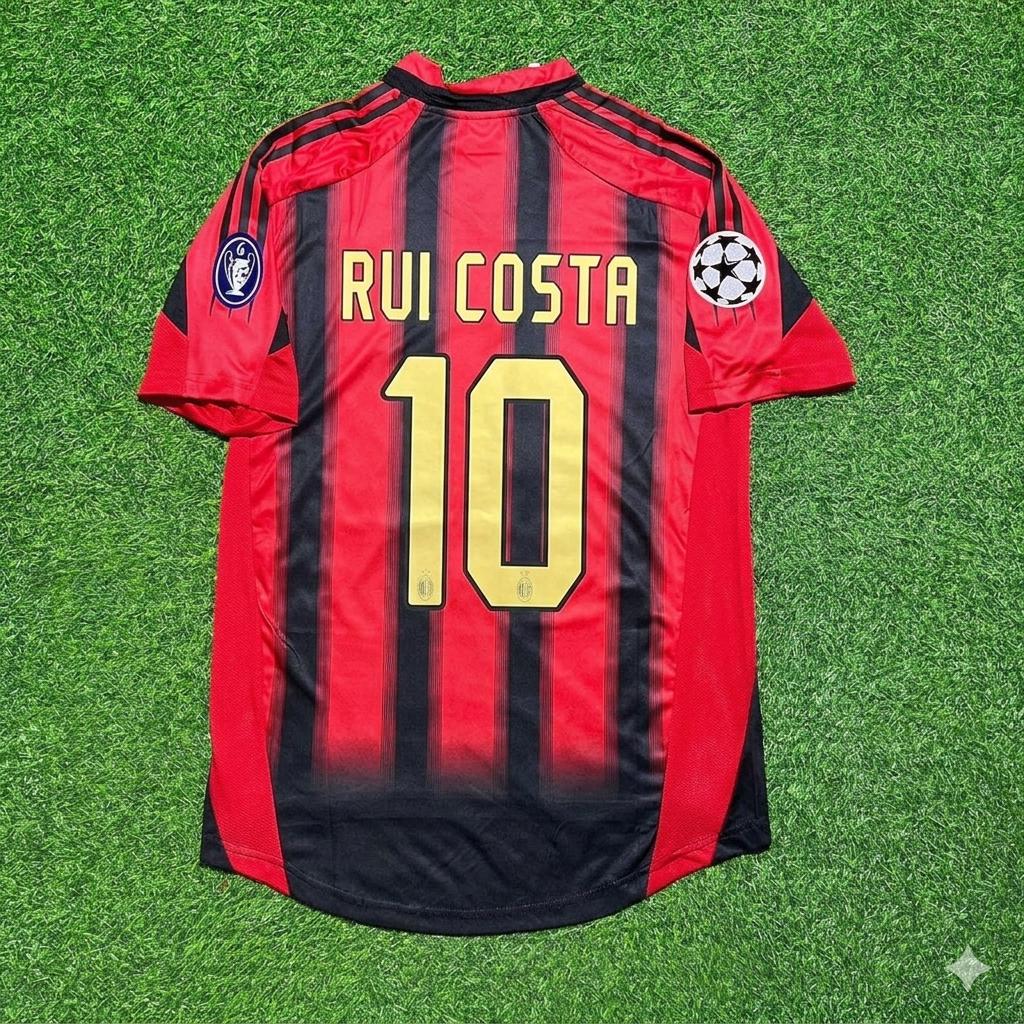 2004 Rui Costa #10 AC Milan 2005 Home Retro Football Jersey – Back View