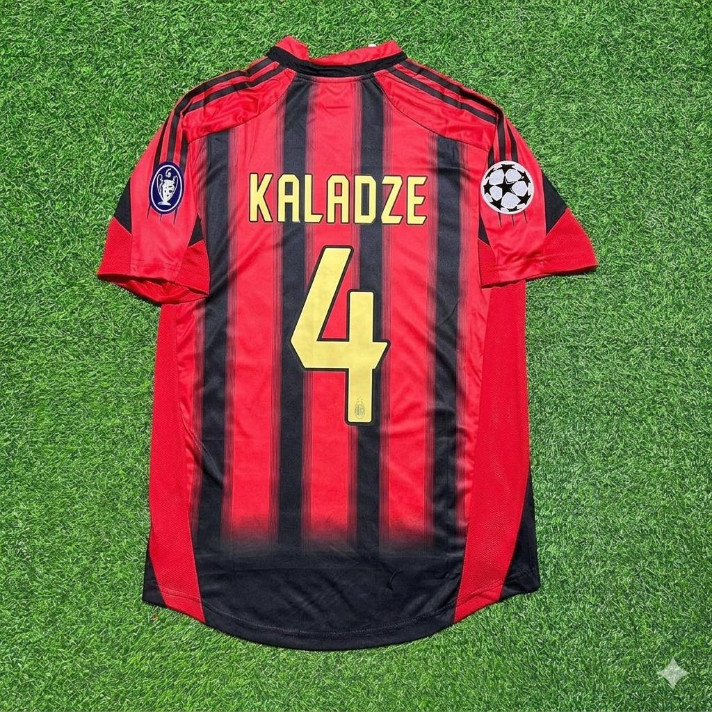 AC Milan 2004 2005 Home Retro Football Jersey – Kakhaber Kaladze #4 – Back View