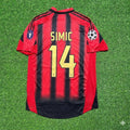 2004 Dario Simic #14 AC Milan 2005 Home Retro Football Jersey – Back View