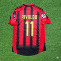 Rivaldo #11 AC Milan Home Retro Football Jersey – Back View
