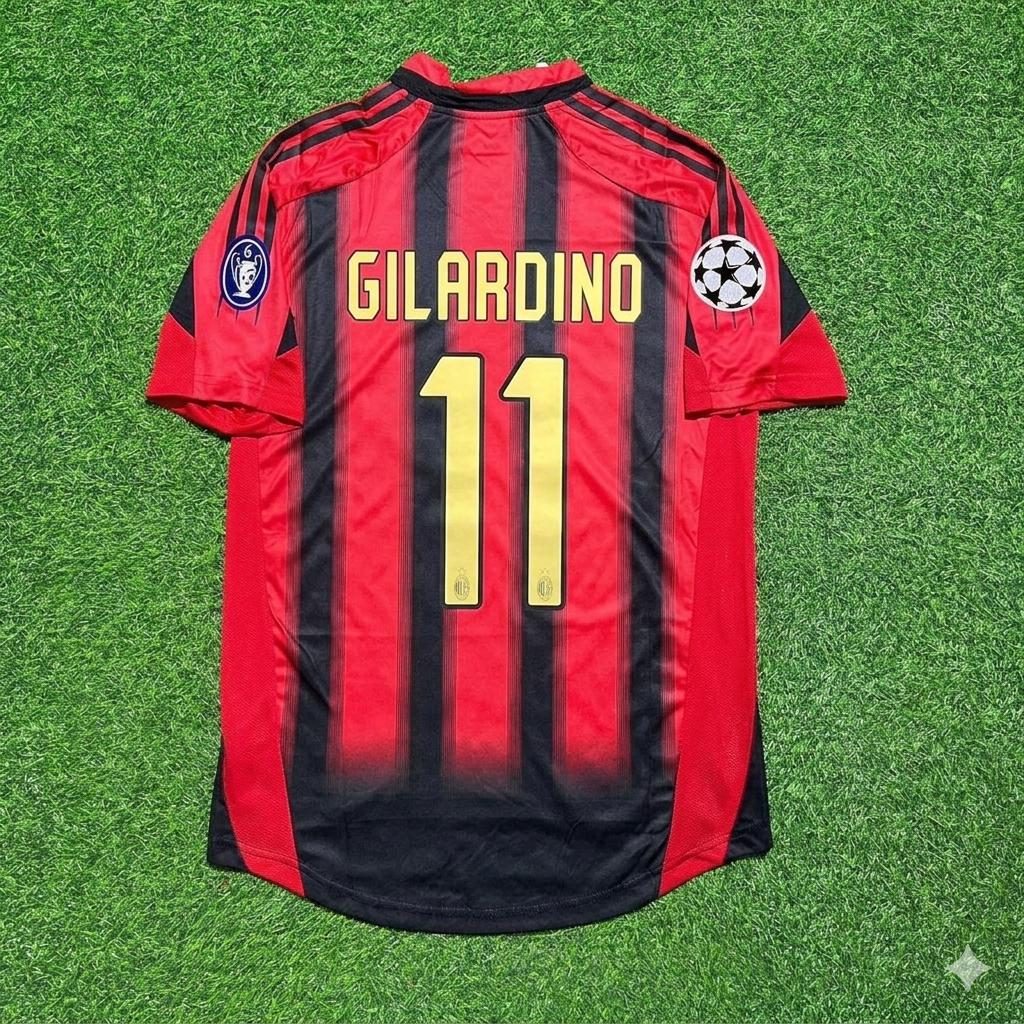 AC Milan Home Retro Football Jersey – Alberto Gilardino #11 – Back View