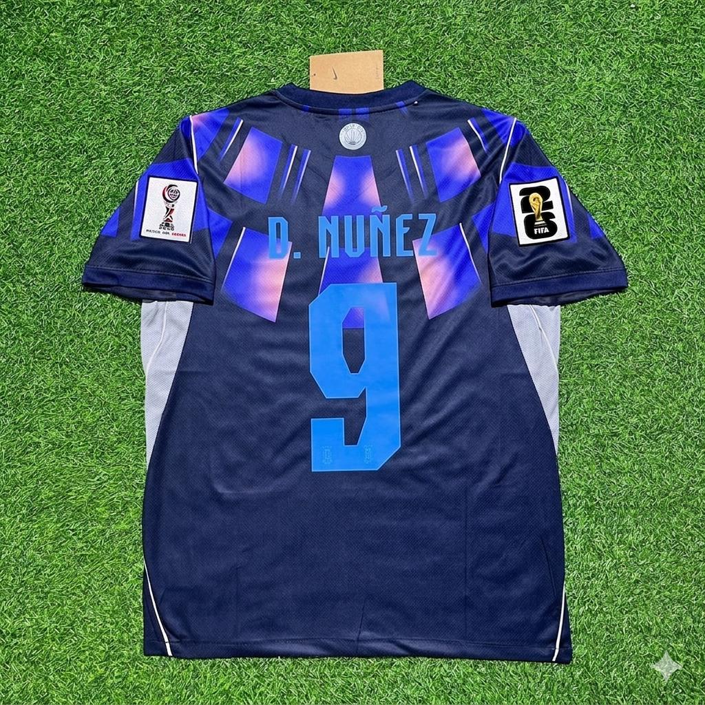 Uruguay 2026 World Cup Football Jersey – Darvin Nunez #9 – Back View