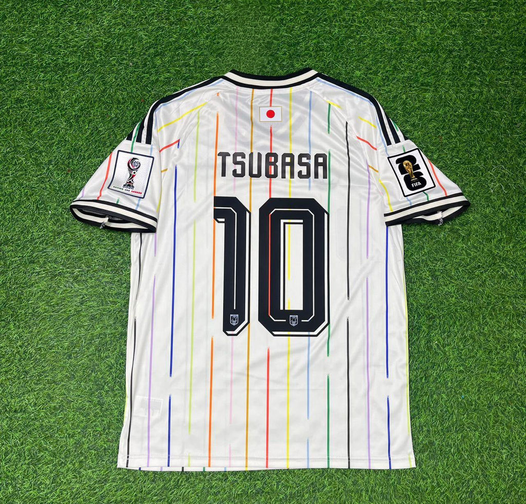 Tsubasa Oozora Japan 2026 World Cup Away White Football Jersey – Back View