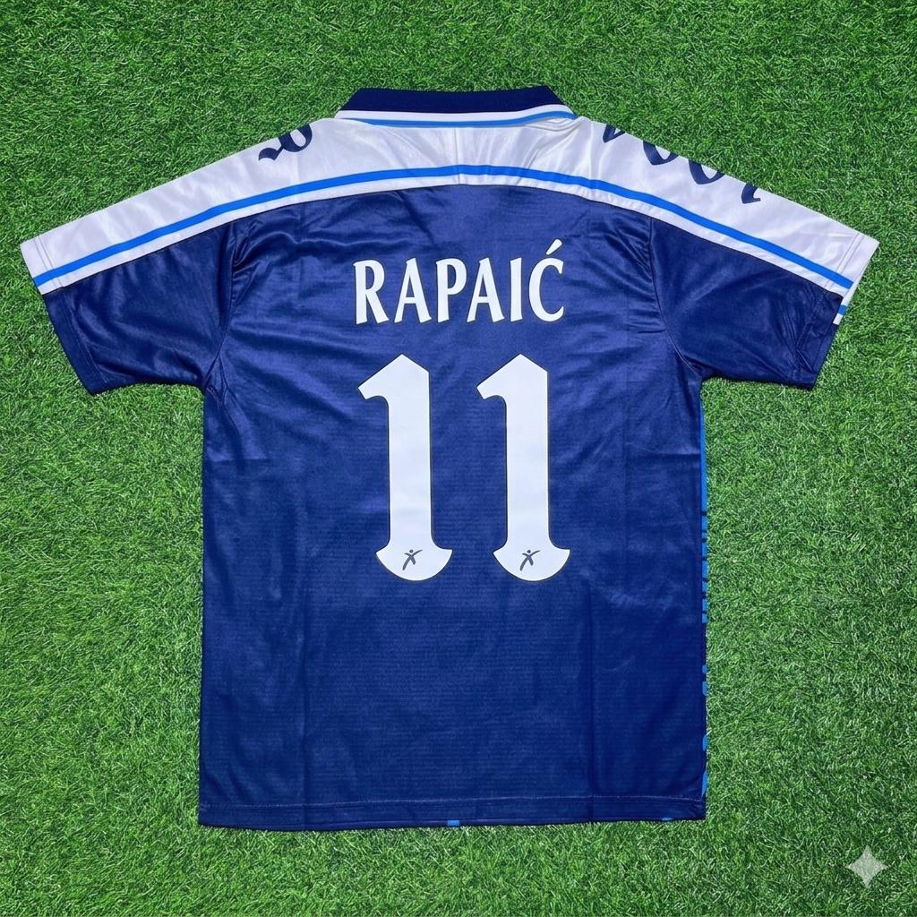 Milan Rapaic Perugia Retro Blue Football Jersey – Back View