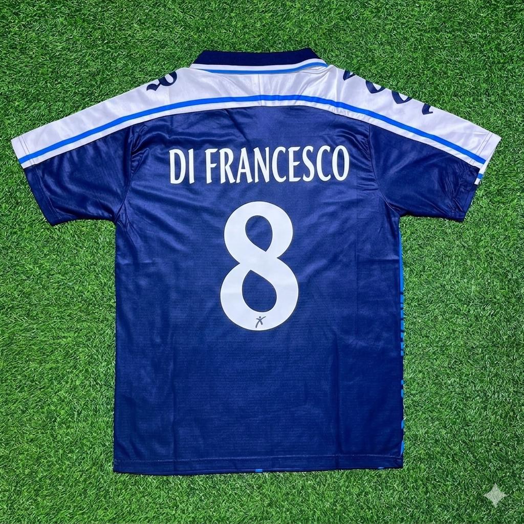 Eusebio Di Francesco Perugia Retro Blue Football Jersey – Back View