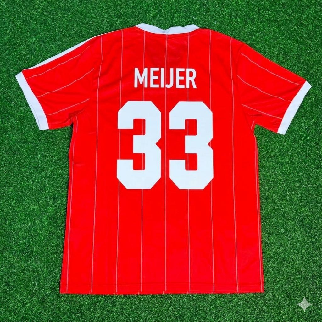 Erik Meijer Hamburger SV Red Retro Fußballtrikot Jersey – Back View