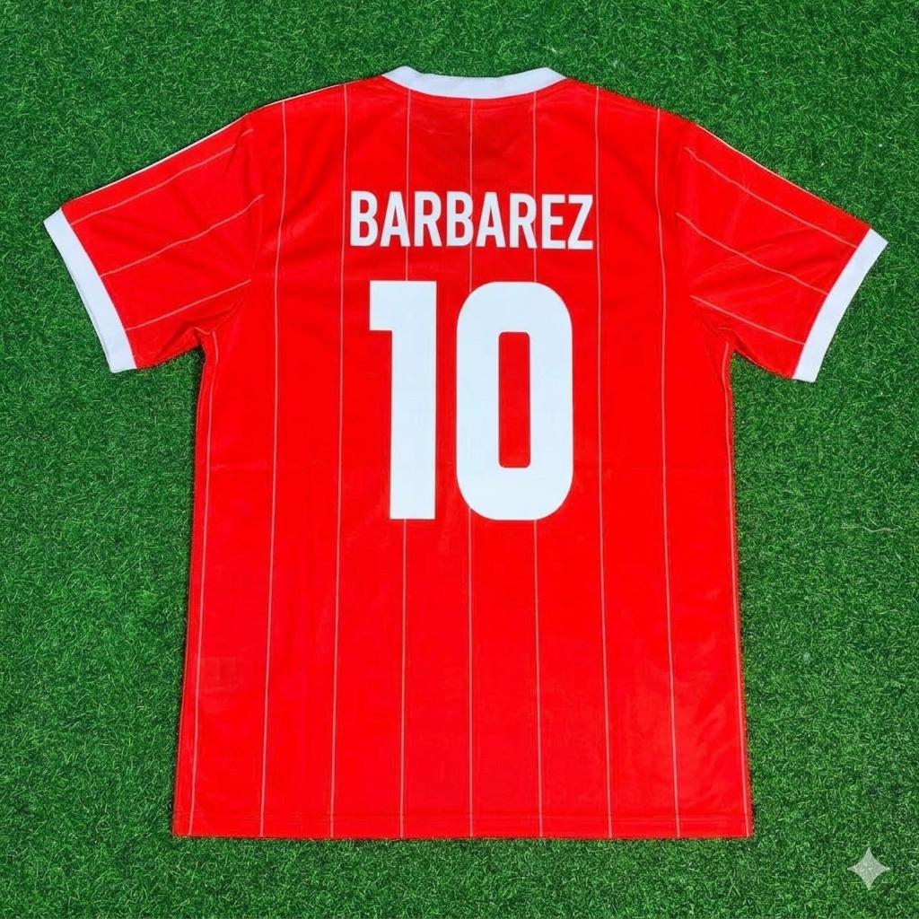 Sergej Barbarez Hamburger SV Red Retro Fußballtrikot Jersey – Back View