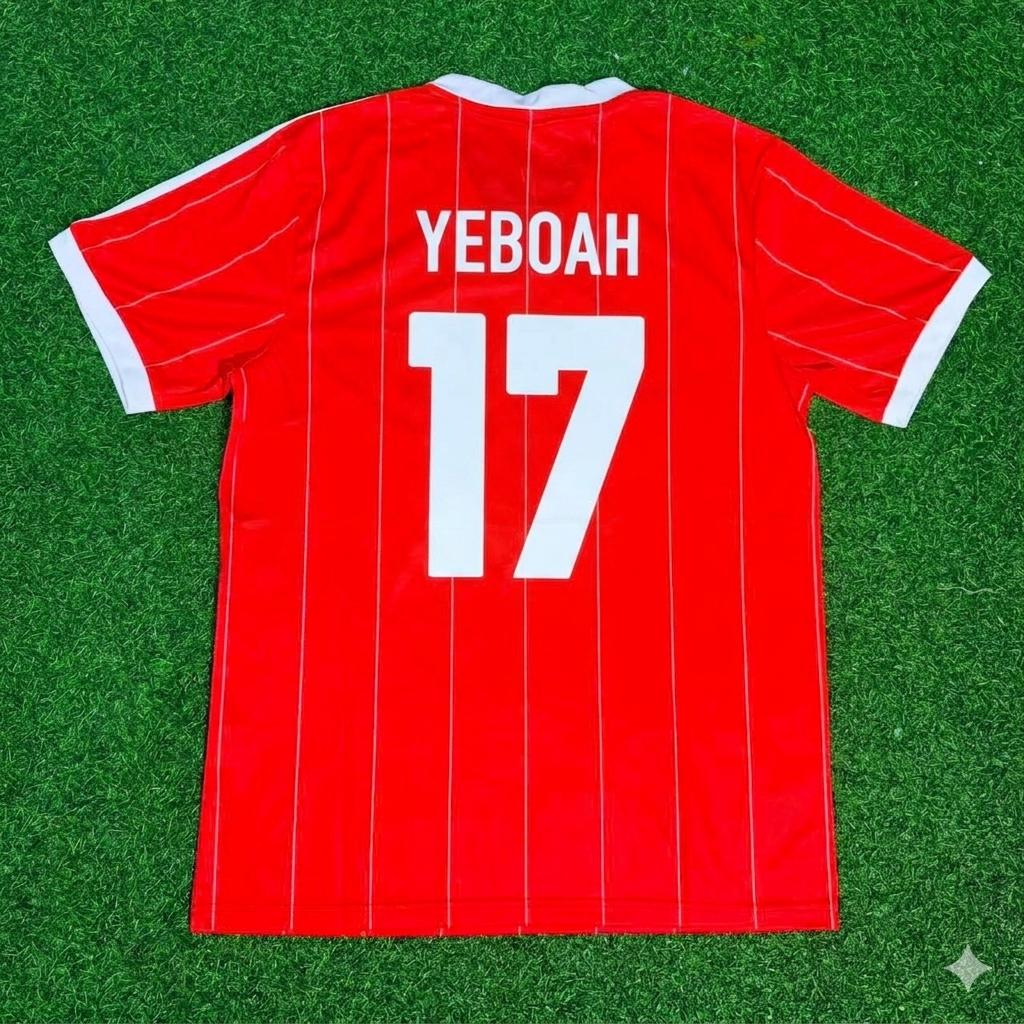 Tony Yeboah Hamburger SV Red Retro Fußballtrikot Jersey – Back View