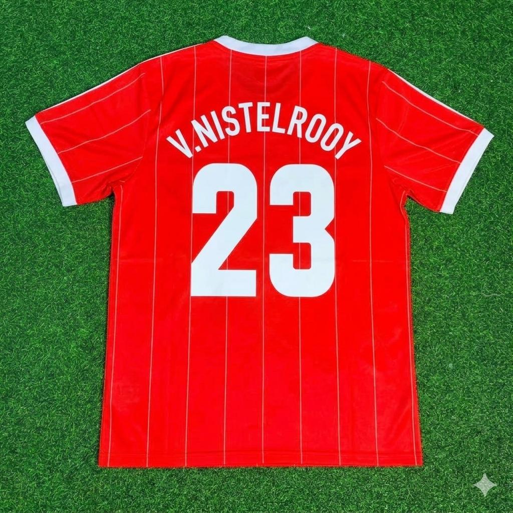 Ruud Van Nistelrooy Hamburger SV Red Retro Fußballtrikot Jersey – Back View