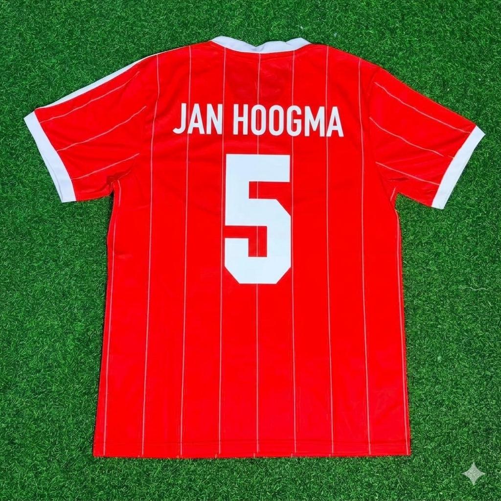 Nico-Jan Hoogma Hamburger SV Red Retro Fußballtrikot Jersey – Back View