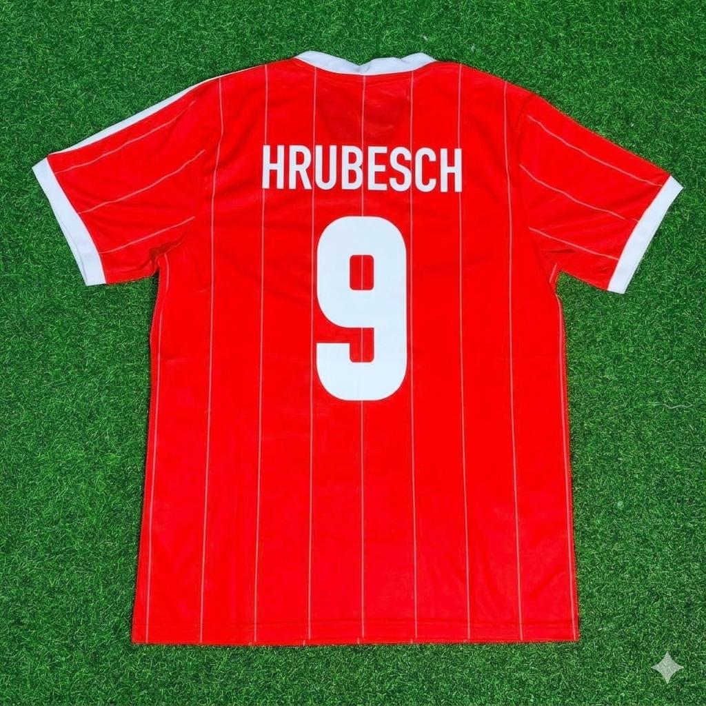 1982/83 Horst Hrubesch Hamburger SV Red Retro Fußballtrikot Jersey – Back View