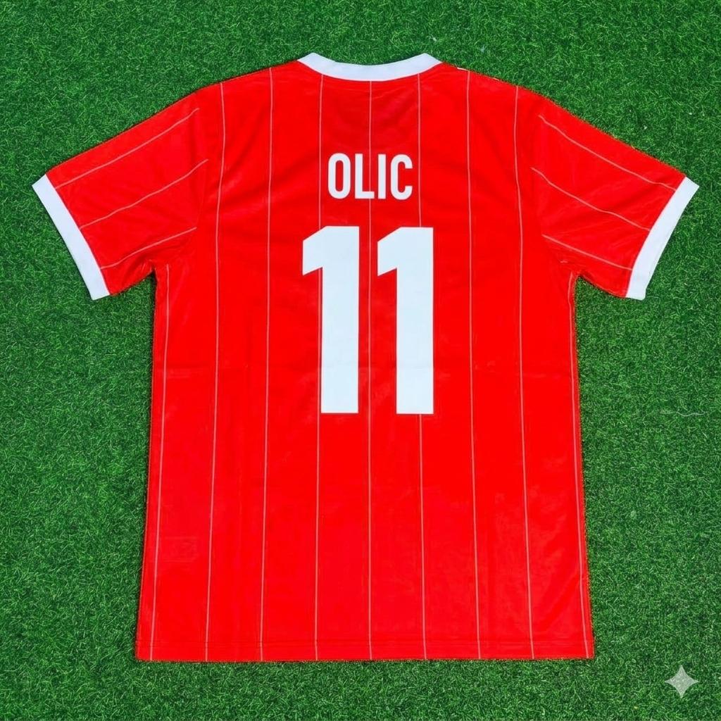 Ivica Olic Hamburger SV Red Retro Fußballtrikot Jersey – Back View
