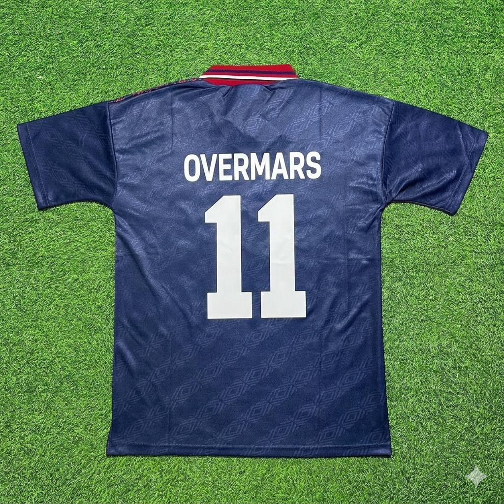 1994 Marc Overmars #11 Ajax 1995 Away Retro Football Jersey – Back View