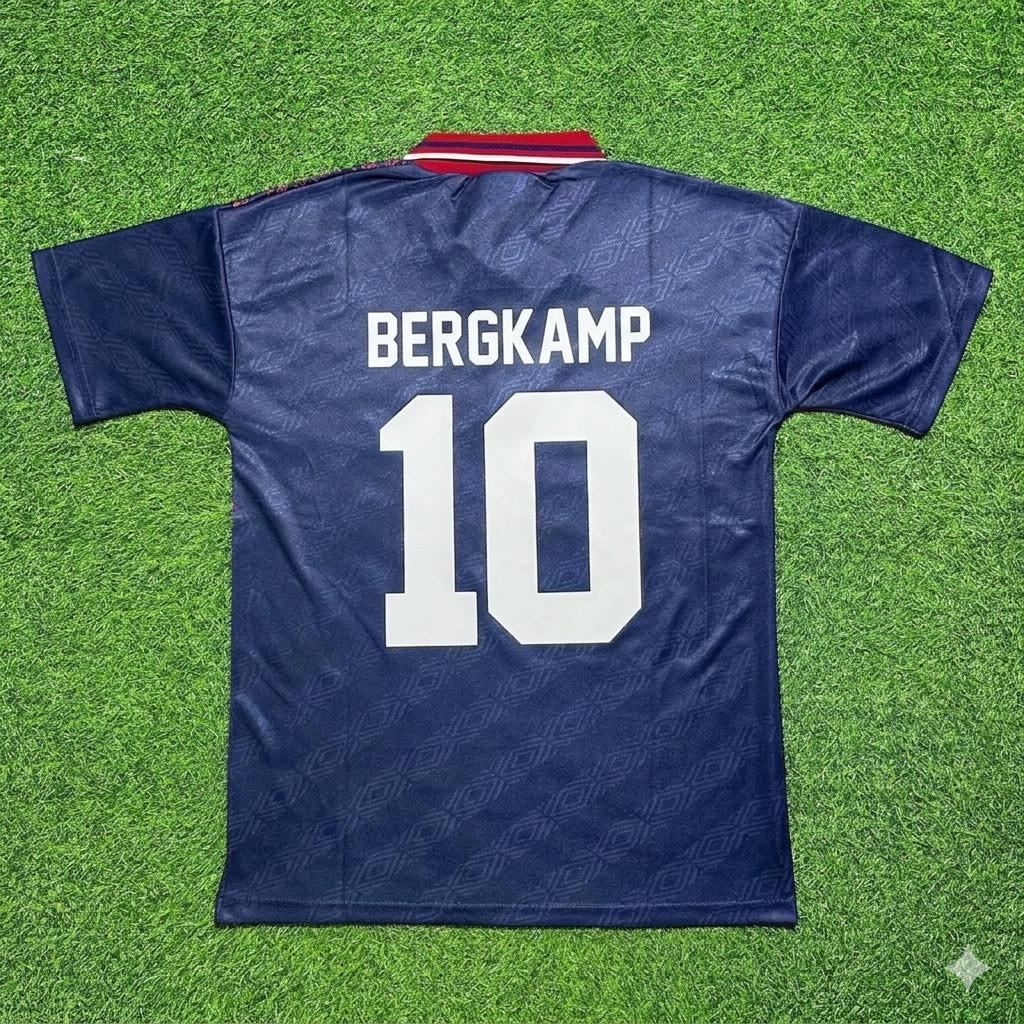 Dennis Bergkamp #10 Ajax Away Retro Football Jersey – Back View