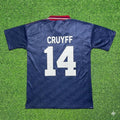 Johan Cruyff #14 Ajax Away Retro Football Jersey – Back View