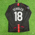 2007/08 Paul Scholes Manchester United Champions League Patch Black Retro Football Jersey Collection – Back View