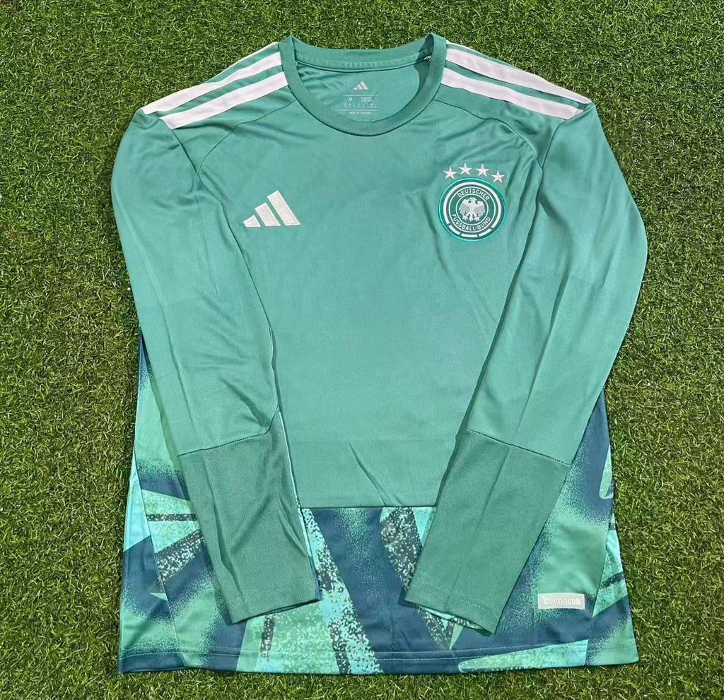 Jens Lehmann Germany Retro Goalkeeper Long Sleeve Football Jersey – Front View