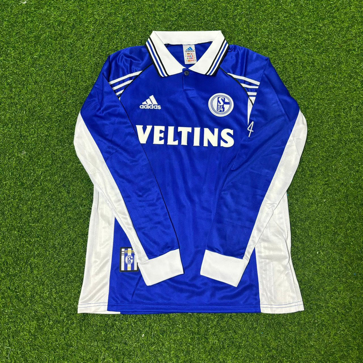 1998/00 Ingo Anderbrügge #8 Schalke 04 Langarm Retro Fussballtrikot Jersey – Front View