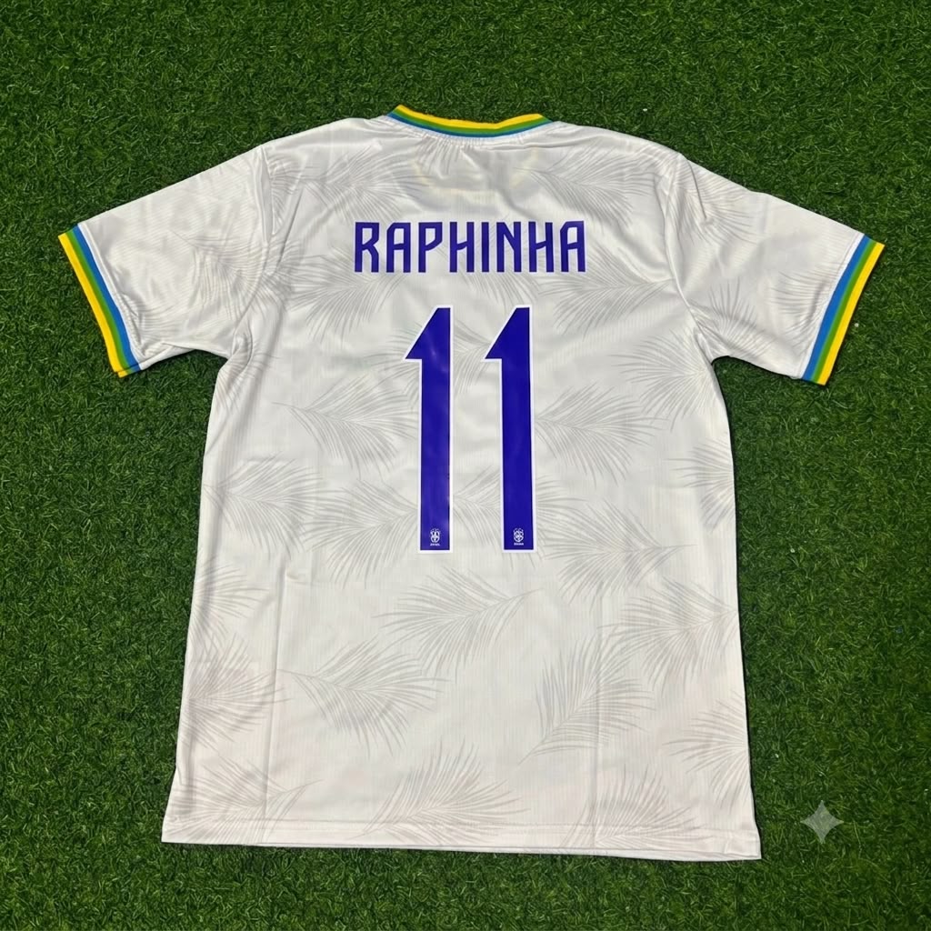 2026 Raphinha Brazil White Football Jersey – Back View