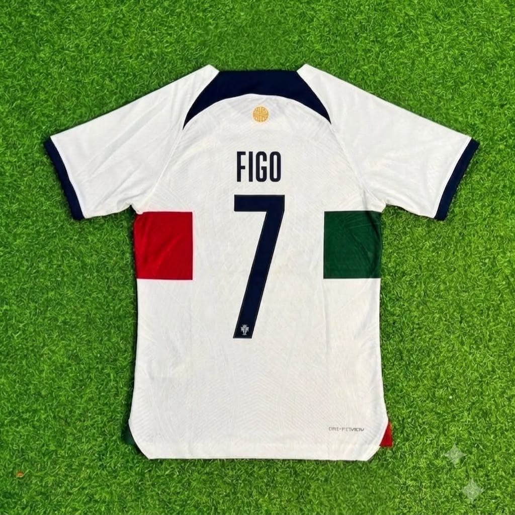 Luis Figo Portugal Commemorative Retro Jersey – Back View