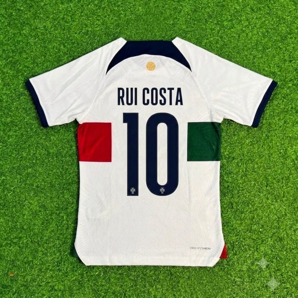 Rui Costa Portugal Commemorative Retro Football Jersey – Back View