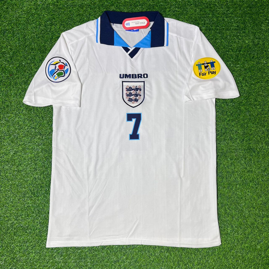 David Beckham 1996 White Retro Short Sleeve Jersey – Front View