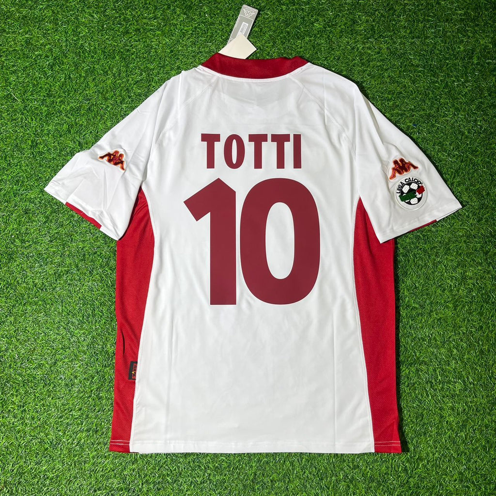 Francesco Totti White Away 2001 02 Home – Kit Jersey – Back View
