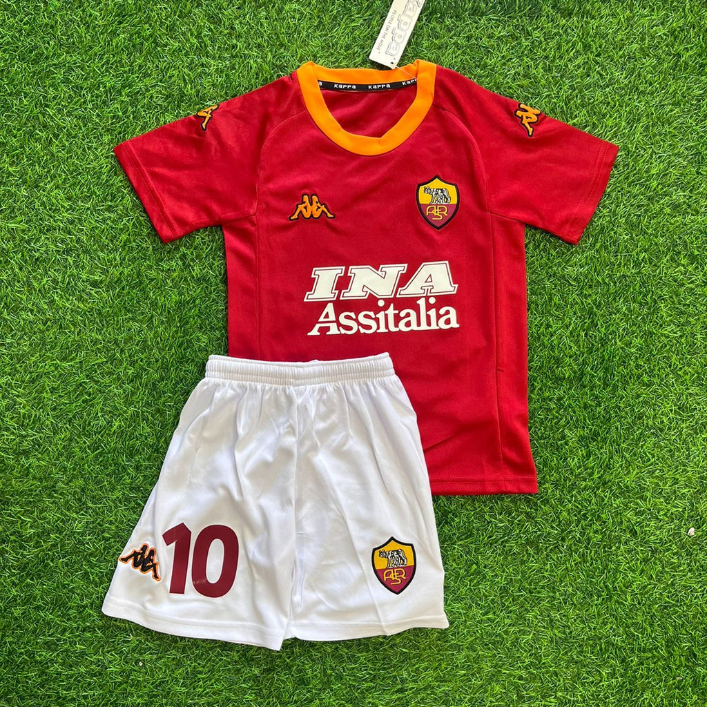 Francesco Totti Home 2002-03 Home Kinder Kids – Kit Jersey – Front View